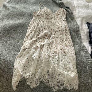 White lacy bridal dress